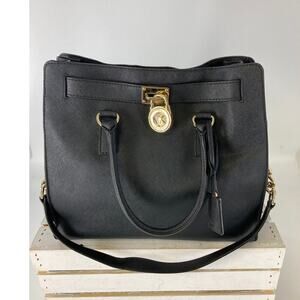 MICHAEL KORS HAMILTON LARGE SAFFIANO LEATHER SHOULDER BAG